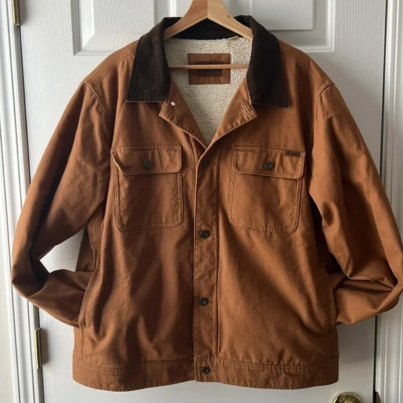 Woolrich Sherpa lined Canvas Trucker Jacket XL - Picture 2 of 13